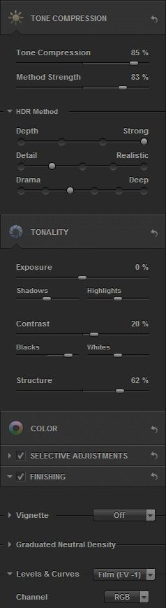 HDREfex Settings